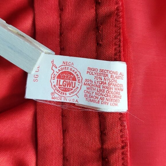 Victoria's Secret Corset Bustier Red Size 36 Garter Boned Underwire ILGWU VTG - Picture 14 of 14